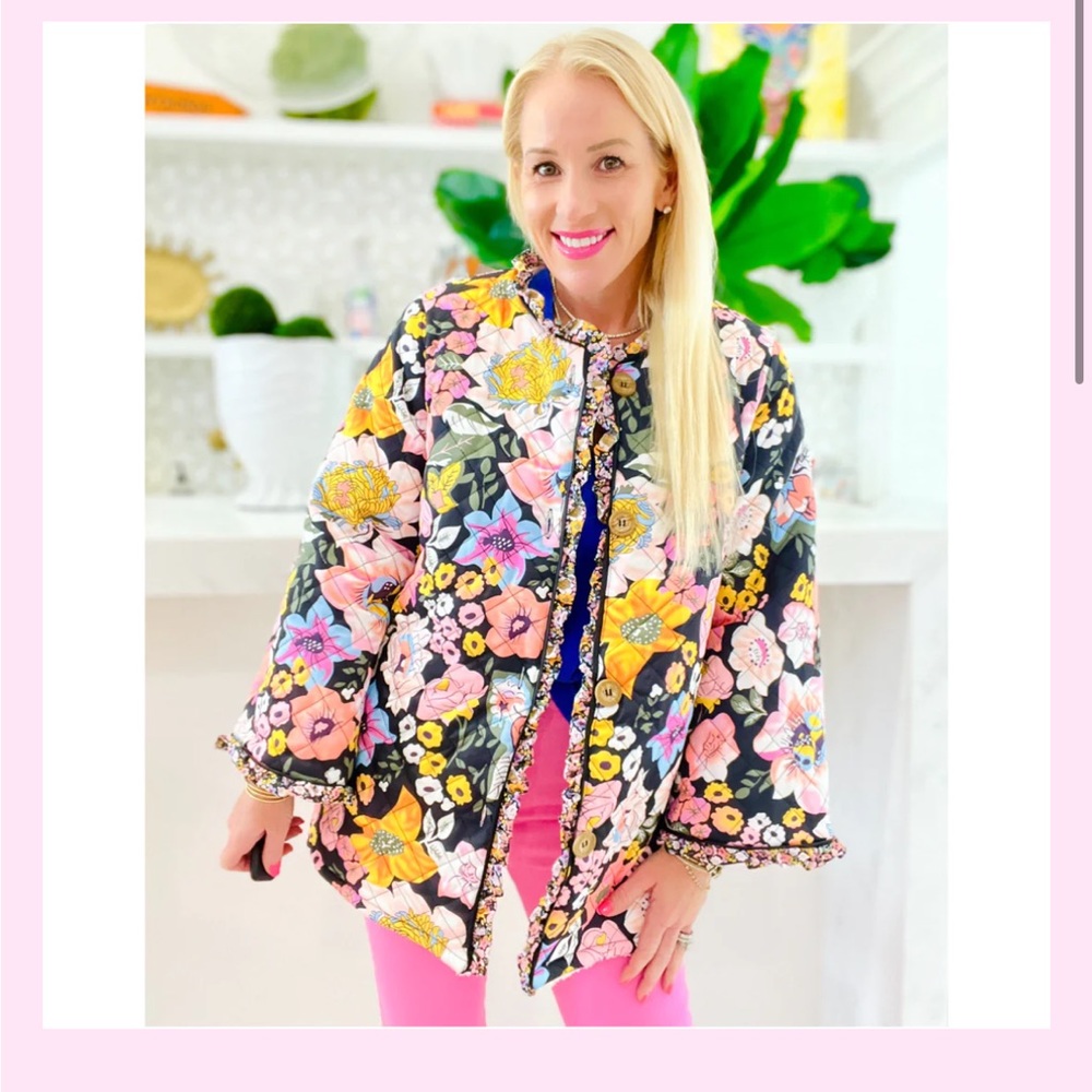 Sherpa lined floral jacket